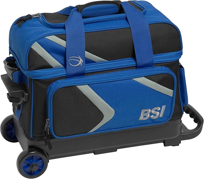 BSI Dash Roller Bowling Bag with Smooth Rolling Wheels, Padded Ball Compartment, Retractable Locking Handle, & Shoe Pocket
