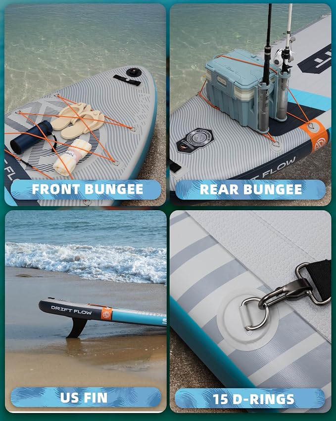 11'6×35" Super Wide Inflatable Stand Up Paddle Board, Ultra Stable SUP Board for Adults, 450lb Capacity with Shoulder Strap, 100L Backpack, Removable US Fin, Floating Paddle, Safety Leash