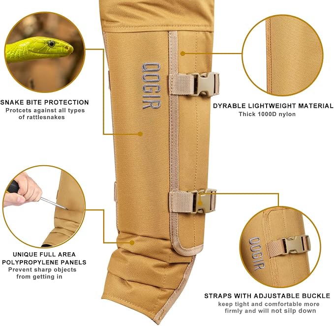 Snake Chaps: Snake Gaiters for Men Offer Snake Bite Protection from Ankle to Thigh
