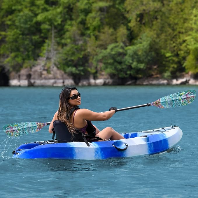 Hornet Watersports Fiberglass Kayak Paddle for Adults- Ideal for Touring, Fishing and Boating- 90.5 inches / 230CM Adjustable with Carbon Fiber Shaft- Kayak Oars Kayaking Equipment