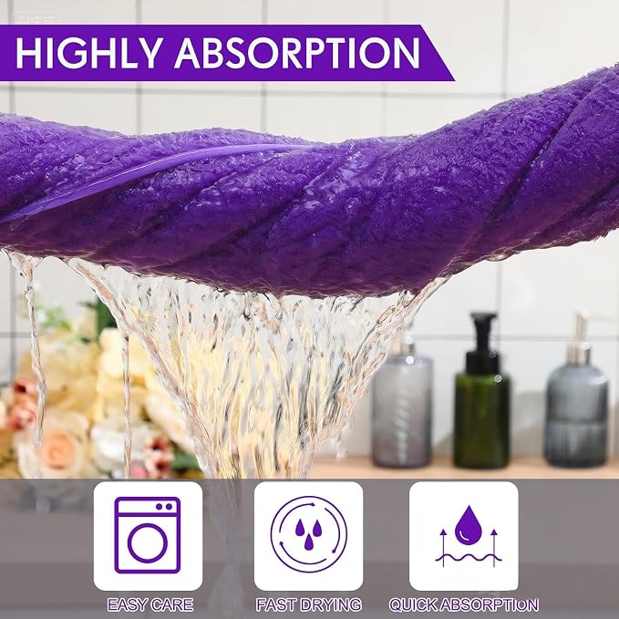 SmoothNovelty 4 Pack Bath Sheets 40 x 80 Inch Oversized Jumbo Extra Large Towels Quick Dry Coral Fleece Absorbent Soft Lightweight XL Shower Towels for Home Gym Travel Beach Spa Pool Hotel (Purple)