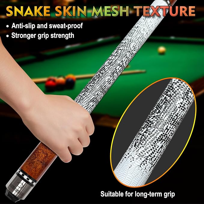 HomeSeason 58in Pool Cue Stick Canadian Maple Wood 13mm Tip - 18oz Perfect for Precision Play, Low Deflection Pool Cue for Enhanced Accuracy