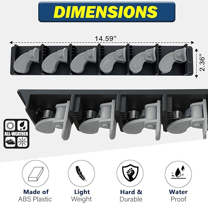 Rush Creek Creations Vertical Fishing Rod Holder, Wall Mounted Fishing Rod Rack, Holds up to 6, 12, 24 Rods or Combos, Fishing Rod Holders for Garage, Fits Most Rod Diameter 3-19mm (2)