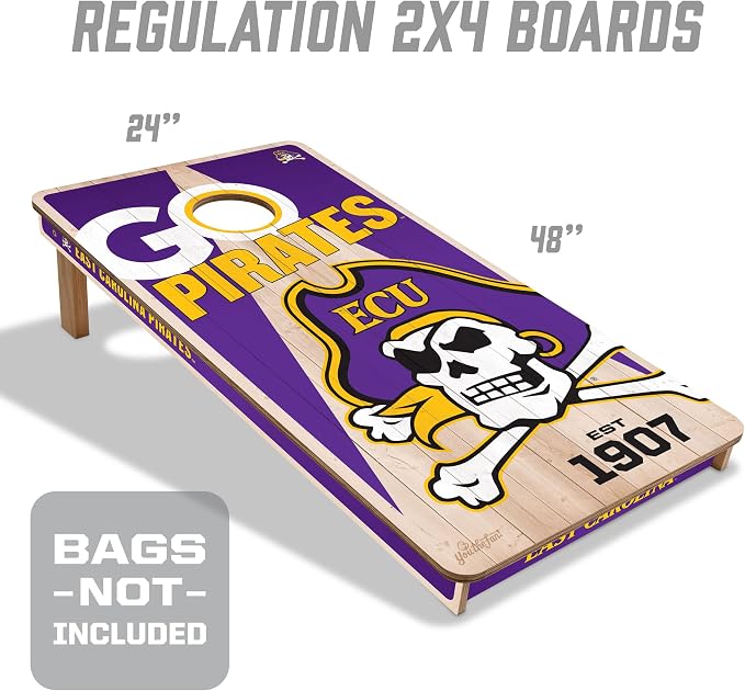 YouTheFan NCAA 2’ x 4’ Professional Wood Cornhole Game