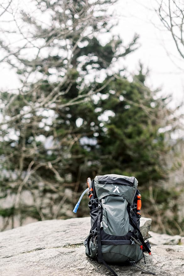 Bear Grylls 45L Hiking Hydration Backpack, Day Pack With 2L Water Bladder, Lightweight and Perfect for Camping, Running, Cycling, Mountain Biking, Skiing, Snowboarding For Men and Women - Black