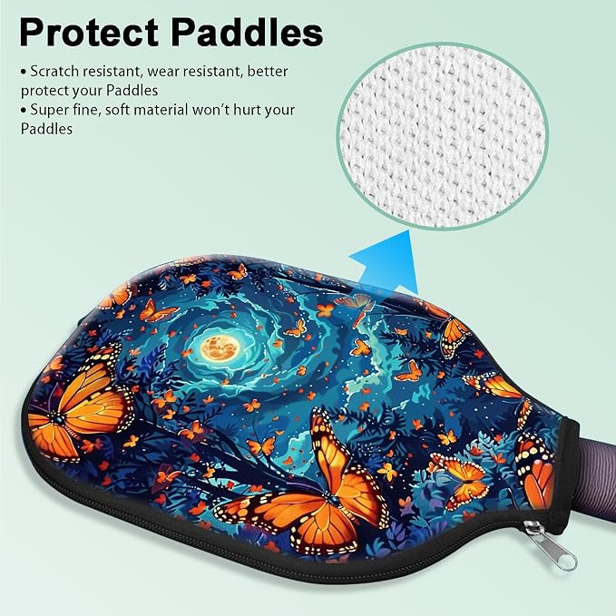 Pickleball Paddle Cover- Premium Water-Resistant Racket Sleeves with Reinforced Zippers, Universal Fit for USAPA Standard Paddles, Extra Padding Protection 6