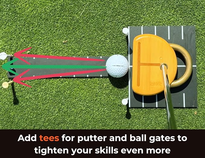 One Putt Ruler - Golf Putting Alignment Training Aid - Precision T-Ruler for Stroke Path & Face Angle - 14-Inch Aluminum Practice Tool for Indoor and Outdoor Use