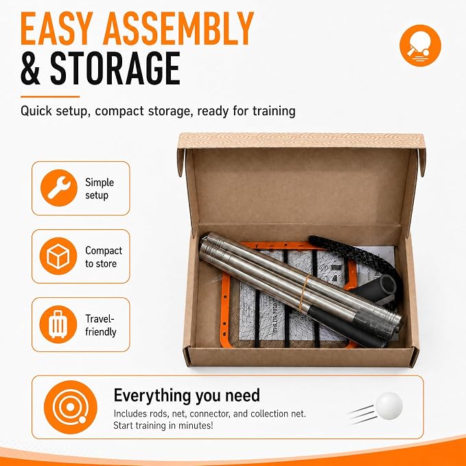PICK 'N GO Table Tennis Ball Picker - Rapid and Efficient Ping Pong Retrieval Tool - Safe and Easy to Use Table Tennis Accessory for Players and Coaches