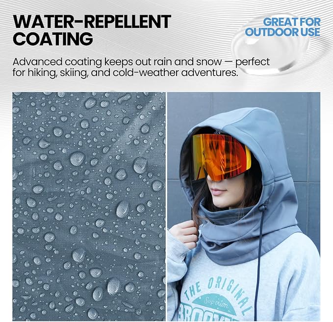 Hood Warmer Hood Neck Warmer Balaclava Face Mask for Skiing and Snowboarding Water-Repellent Windproof Helmet Compatible