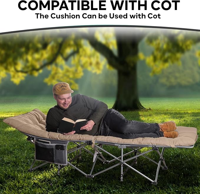 Zone Tech Camping Cot Mattress Pad Premium Quality Outdoor Comfortable Thicker Cotton Sleeping Cot Lightweight Waterproof Bottom Pad Mattress for Adult, Kid