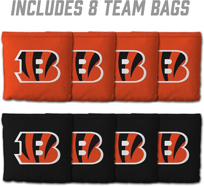 YouTheFan Officially-licensed NFL Set of 8 Cornhole Bags - All Weather Dual Sided Slide & Stop - regulation size
