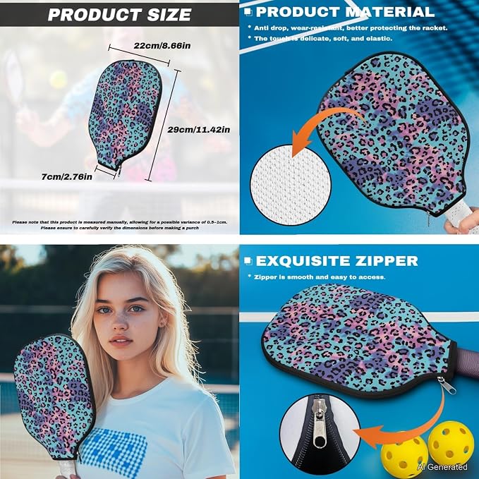 Pickleball Paddles Set 3PCS Pickleball Paddle Case Pickleball Racket Pickleball Bag Ideal for Beginners Gifts