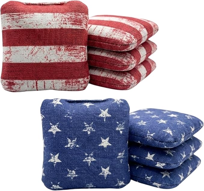 Professional Dual Sided Cornhole Bags- 16 oz 6x6 w/Premium Resin Fill - Official Tournament Slide/Stick Pro Bean Bags - Regulation/Approved