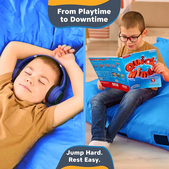 SaferBounce Crash Pad for Kids Sensory | Big 5Ft x 5Ft, 3Ft x 4Ft Or 3Ft x 3Ft | Autism Sensory Crash Mat for Jumping Play | Crashpad | Soft Foam Landing Pad | Giant Mat Pillow | Climbing, Gymnastics