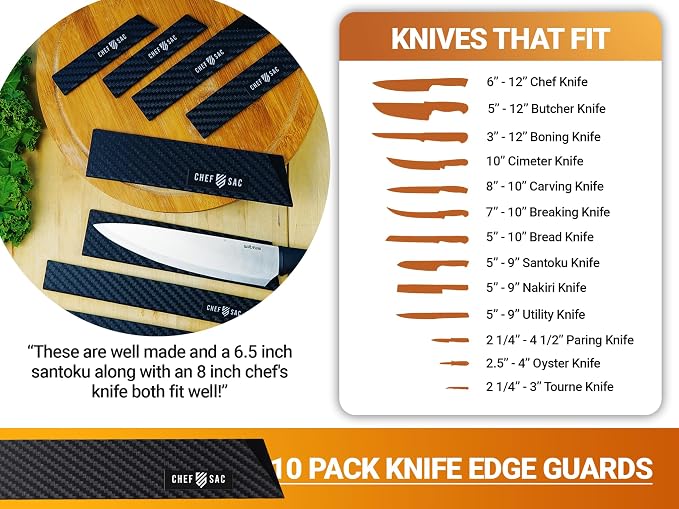 Modern Chef Knife Backpack with 10-Piece Knife Guards Set for Chefs & Students