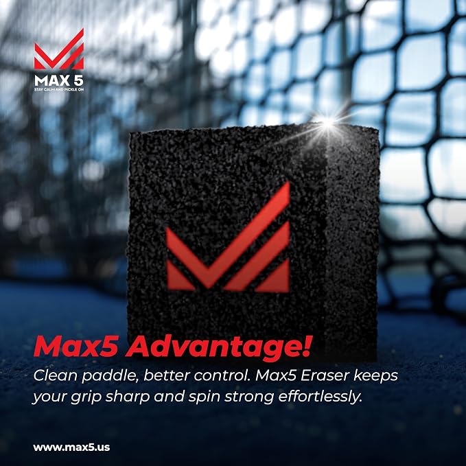 Pickleball Paddle Max Clean Eraser, T700 Carbon Fiber Eraser, Removes Ball Residue, Dirt and Minor Scratches, Easy Pickleball Paddle Grit Restore Option by Max 5
