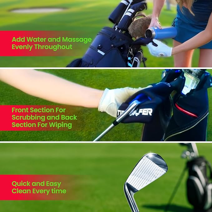 Golf Club & Ball Cleaner, Iron Cleaner, Golf Ball Cleaner , Two in one Golf Iron and Ball Cleaner portable, Washable (Waterproof Neoprene)