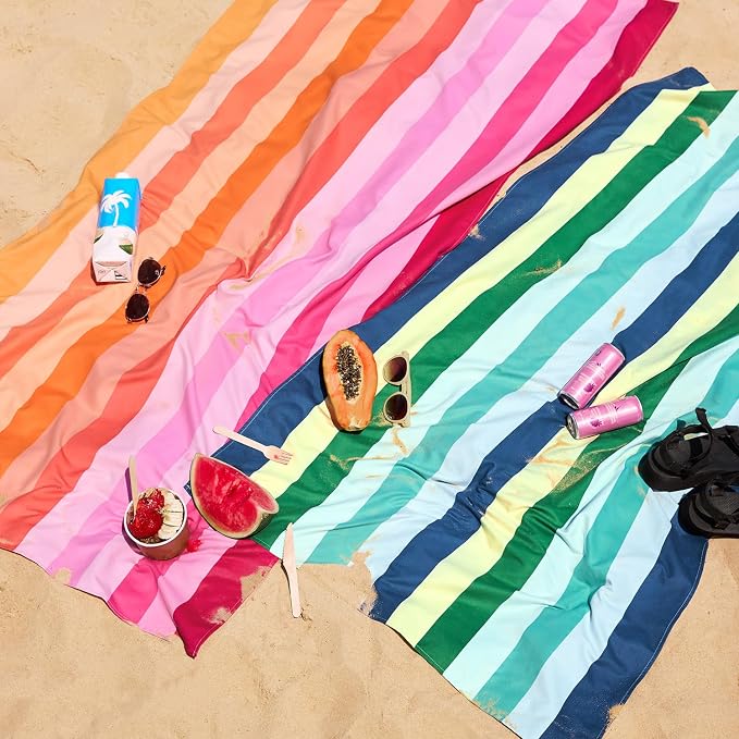 Dock & Bay Quick Drying Towel - for Sports & Gym - Compact, Lightweight - 100% Recycled - Includes Bag - Summer - Miami Sorbet, Extra Large (200x90cm, 78x35)