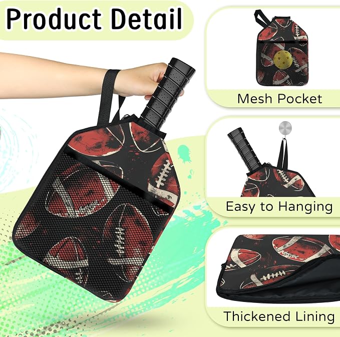 Stripe Design Pickleball Paddle Cover - Protective Polyester Sleeve for Paddles
