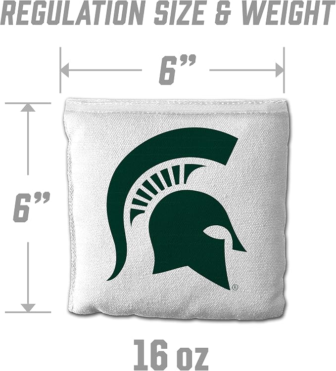 YouTheFan Officially-Licensed NCAA Set of 8 Cornhole Bags - All Weather Dual Sided Slide & Stop - Regulation Size with Carry case