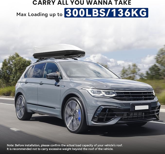 300LBS Lockable Roof Rack Cross Bars for 2018-2026 Tiguan (Not for Limited) & Taos 2022–2026, Heavy Duty Aluminum Crossbar for Cargo Luggage Kayak Bicycles Canoe