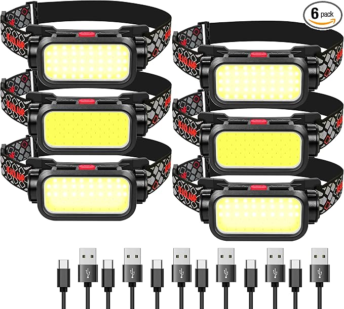 LED Headlamp High Lumens with Motion Sensor Super Bright, 3 Lighting Modes, Digital Display, Rechargeable, Waterproof Head Lamp, 90° Adjustable for Camping, Hiking, Fishing, Running Outdoor (1) (6)