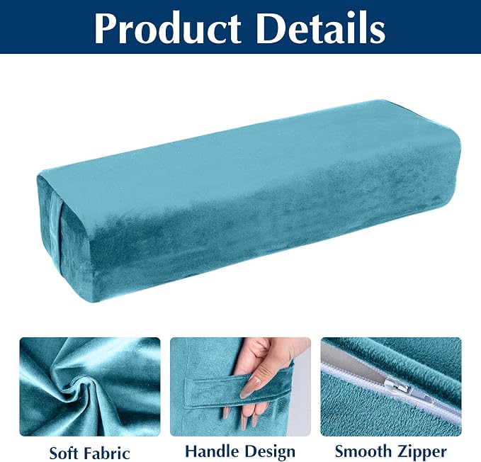 2-Pack Yoga Bolster Pillow Set: Rectangular & Cylinder Pillows for Meditation and Support, Yoga Pillows with Washable Velvet Cover, Triple-Layer Sponge with Carry Handle, Green