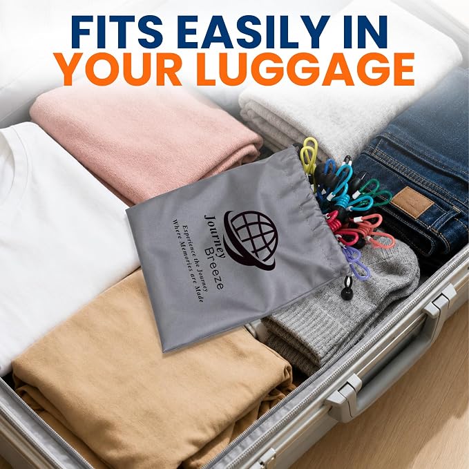 Travel Laundry Detergent Sheets and Elastic Travel Clothesline – Laundry Detergent Sheets 50-Count + Strong Portable Clothesline for Hotels, Cruises & Camping, Trips & Small Spaces