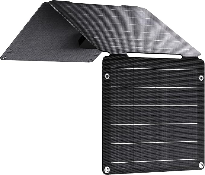 21W Solar Panel Charger BigBlue SolarPowa 20 Portable Solar Charger with USB-A/USB-C Ports, IP68 Waterproof, High-Efficiency Lightweight Foldable Solar Panels for Phones, Tablets, Camping, Backpacking