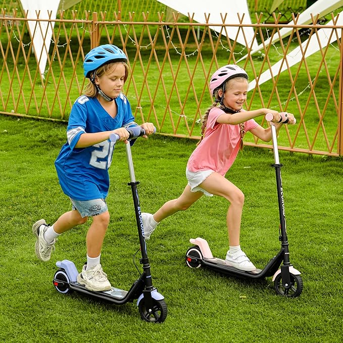 ECOROAD EK6 Kids Electric Scooter for 6-12, 3/6/10mph Speeds for Ultimate Comfort & Adjustable Height, 150W & Dual Brake Safety Electric Scooter, for Outdoor Play, Park Rides (Rider:3.9-5.2 FT)