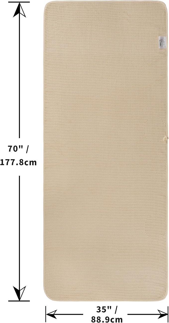 POLYTE 430 GSM Microfiber Quick Dry Lint Free Bath Sheet, 70 x 35 in, Set of 2 (Waffle Weave)