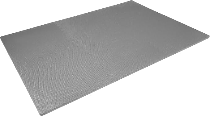 ProsourceFit Weaved Pattern Extra Thick Exercise Puzzle Mat ¾-inch, EVA Foam Interlocking Tiles for Protective, Cushioned Flooring for Home and Gym Equipment; Grey, 24 SQ FT, 6 Tiles