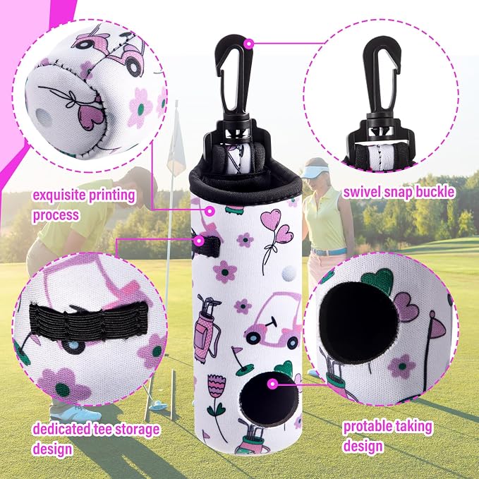 Liliful 12 Pcs Golf Accessories Kit, Include Golf Ball Bag with Hook Towel Tees Magnetic Ball Marker Divot Tool Cleaner Brush for Women Man Gifts