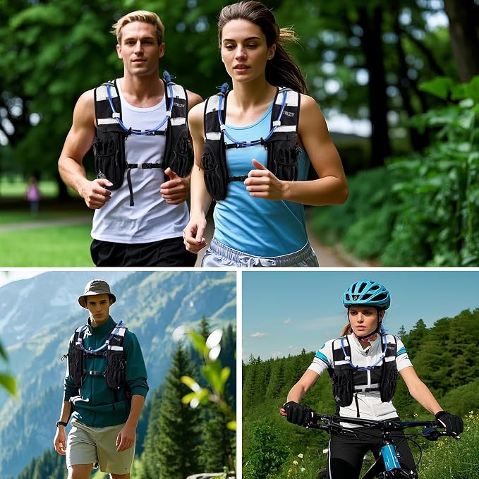 ITIEZY Running Vest for Women Men, 5L Hydration Backpack Lightweight Running Water Vest with Leak-Proof Bladder Sleeve for Marathon, Trail, Cycling, Hiking, Jogging