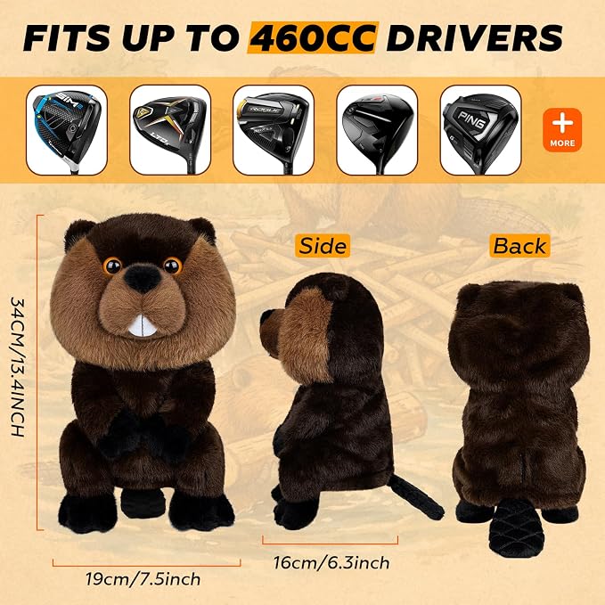 Craftsman Golf Driver Headcover Horse Sloth Funny Animal Golf Head Cover Novelty for Wood Driver Fairway Hybrid Golf Club for Men Women Kids Golfer Gift