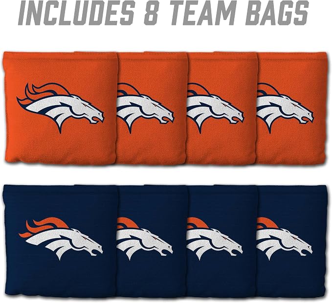 YouTheFan Officially-licensed NFL Set of 8 Cornhole Bags - All Weather Dual Sided Slide & Stop - regulation size