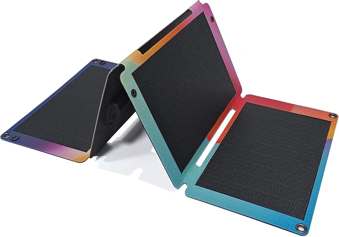 30W Solar Panel Charger,25.4% High Efficiency Portable Solar Charger with USB & Type-C,Shingle Tech Foldable Solar Panel for iPhone,iPad,Camping Essentials,Emergency Supplies,Gradient Color