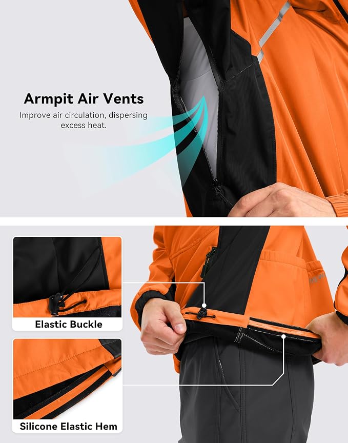 Bikewa Men's Winter Cycling Jackets Thermal Warm Water Resistant Bike Running Windproof Jacket