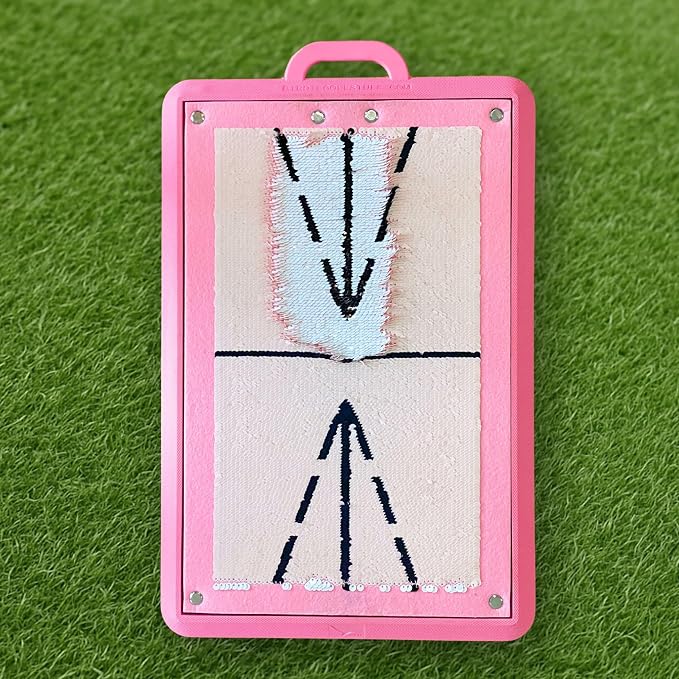 Birdie Golf: Birdie Mat Pro - Swing Training Aid, Blush Pink, Sequin Tech Surface, Analyze Swing Path-Ball Impact, in-Outdoor, 19.25" Sports Accessory
