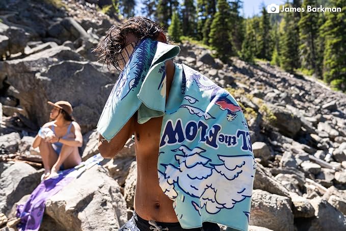 PackTowl Personal Ultralight Microfiber Camping and Travel Towel, Flow Print, Body