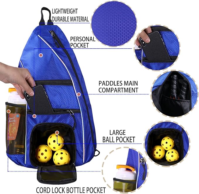 Pickleball Bag - Pickleball Bags for Women Men - Pickleball Backpack - Travel Pickleball Paddle Case, Pickle Ball Bag for Pickleball Paddle Tennis Racket, Protable Pickleball Sling Bag