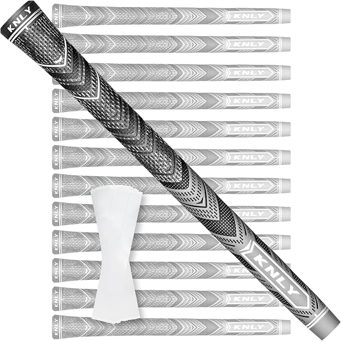 KNLY Golf Grips Set of 13,High Feedback MultiCompound Golf Club Grips,13 Grips with 15 Tapes and 13 Grips with All Repair Kits for Choice.