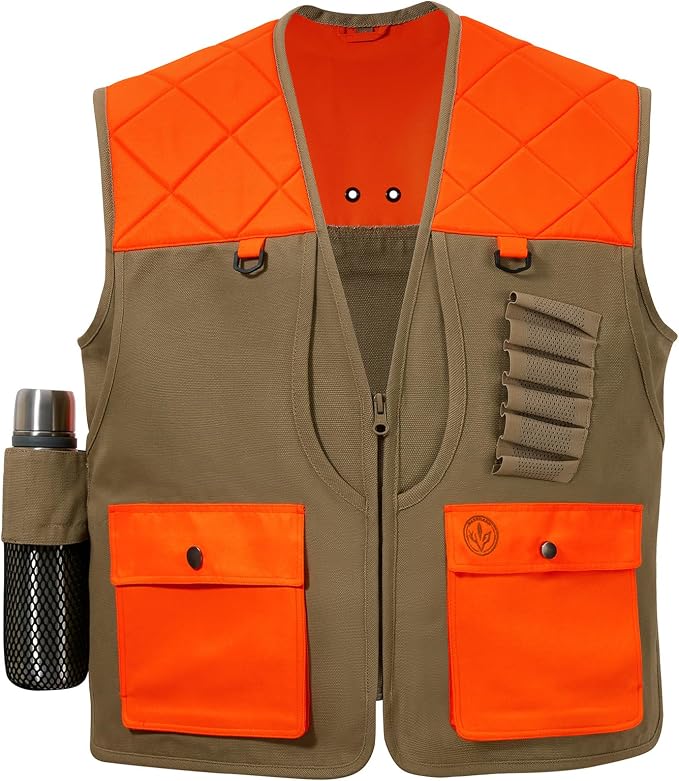 BASSDASH Upland Game Field Water-Resistant Bird Hunting Vest with Multi Pockets Men Women FV11