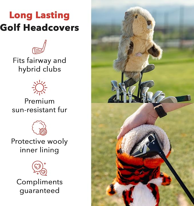 Daphne's Headcovers Sloth Hybrid Headcover | Funny Golf Club Covers | Golf Head Covers for Hybrid & Fairway Wood | Stylish Golf Club Head Covers | Golf Hybrid Cover | Men’s & Women’s Hybrid Headcover