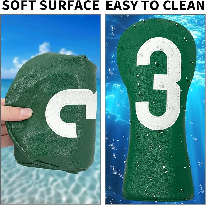 Premium Golf Head Covers - Golf Driver Head Covers, Protects Against Scratches and Damage, Specifically Designed for Fairway Woods.
