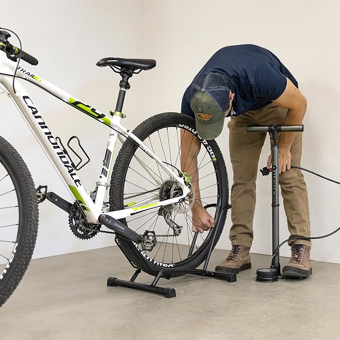 StoreYourBoard CycleStand Bike Floor Stand, No-Lift Indoor Bicycle Rack for Garage, Bike Mount Storage, Holds MTB, Road, and Ebike Stand, Bike Parking Rack, Fits Tires up to 3.5″