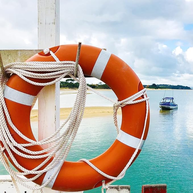 Generic 30 inch Boat Safety Throw Ring with Water Floating Lifesaving Rope 98.4FT Set,2.5KG International Standard Throw Ring, red