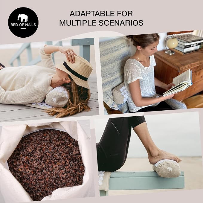Bed of Nails ECO Pillow Original Acupressure Mat Design with 2142 Precision Nails, 15 x 6 x 4"