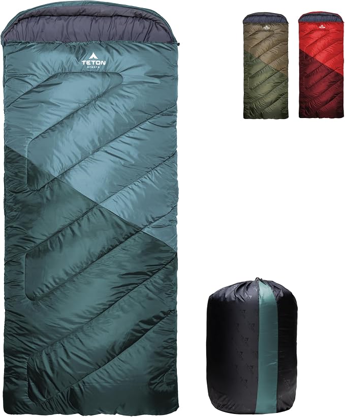 Teton Celsius XXL Sleeping Bag, Cold Weather Sleeping Bags for Adults and Kids, Camping Made Easy and Warm. Compression Sack Included