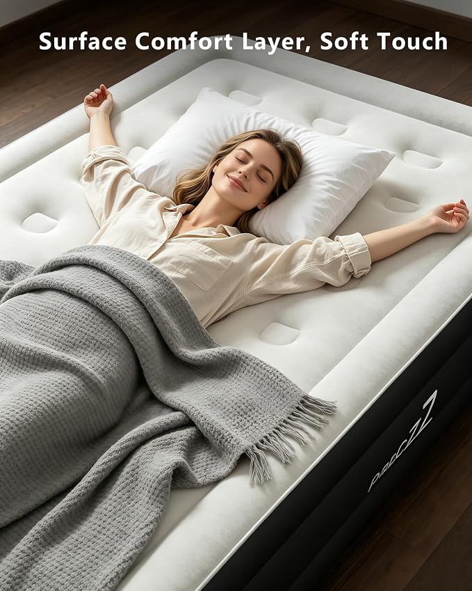 air Mattress, 18-inch Thickened Twin air Mattress, Suitable for Home use, Camping and Travel, Features Quick Inflation and deflation to Save You time (Black, Twin)